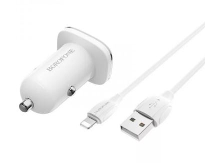 АЗУ BOROFONE BZ12  2USB  2.4A  LIGHTNING 8pin