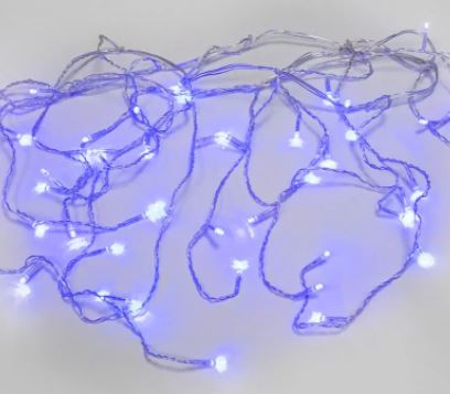Гирлянда бахрома 48 LED 180*50см 8 режимов голубой Волшебная страна