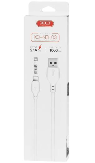 Кабель XO NB-103 2.1A Lightning  1м черный ткань
