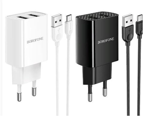 СЗУ BOROFONE BA53A 2 USB 2.1A TYPE-C белый