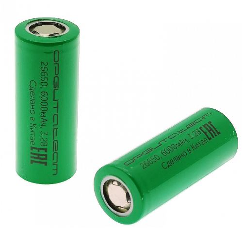 Аккумулятор Орбита ICR 26650 (6000 mAh 3.2 A)плоский пин без защиты 2SP