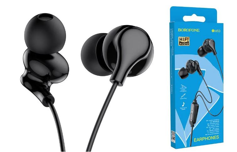 Наушники BOROFONE BM59 EARPHONES гарнитура канального типа черная