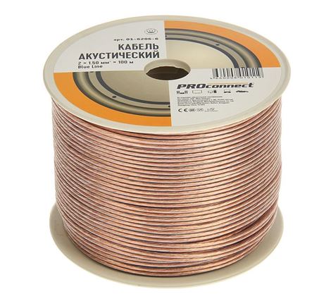 Кабель акустический 2*1,5 прозрачный BLUELINE PROCONNECT (метр)