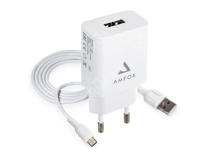 СЗУ AMFOX AH-45  2,1А 1USB Type - C  белый