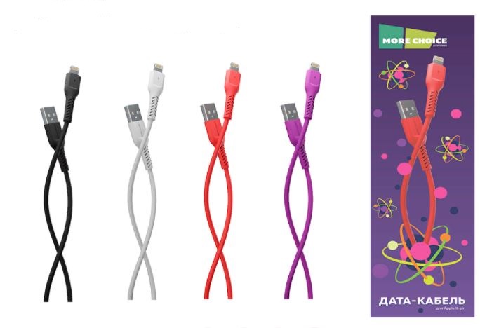 Кабель MORE CHOICE USB (K21i) для Apple 8pin (1м) черный