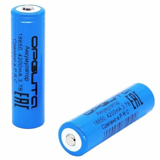 Аккумулятор Орбита ICR 18650 4200mA (1800 mAh 3,7v) LiCoO2, NCR Li-lon 2SP