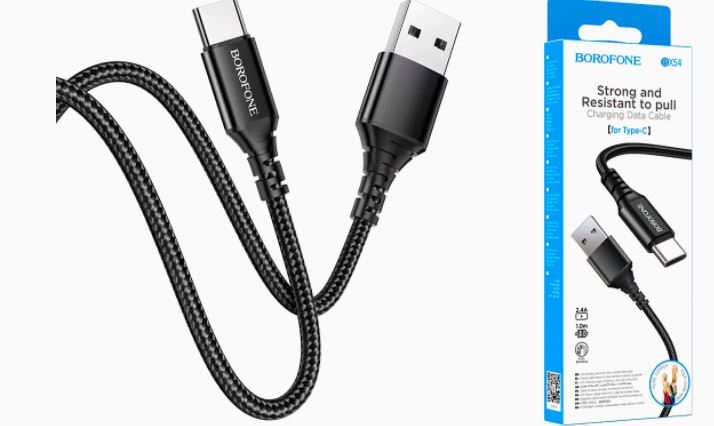 Кабель BOROFONE BX54  USB TYPE-C 1,0м 2.4 A красный