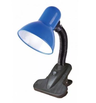 Лампа настольная на прищепке синяя 230В,60Вт,Е27 ULTRAFLASH UF-320P