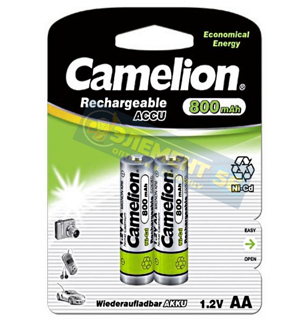 Аккумулятор CAMELION AA, KR6 (800 mAh) MN1500, А316 2BL (2) (24) (384)