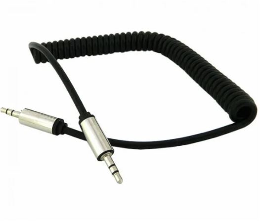 Кабель AUX  Walker  WCA -510 3.5JACK пружинка 1.7м  черный, белый