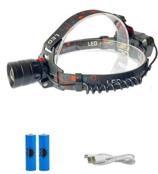 Фонарь налобный YYC-8062-P50 светодиодный аккумуляторный micro-usb, 18650