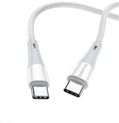 Кабель BOROFONE BX60  TYPE-C -TYPE-C 1,0м 3.0 A белый