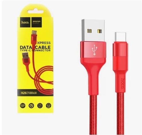 Кабель Hoco X26  Xpress  MicroUSB 1м 2,0A красный