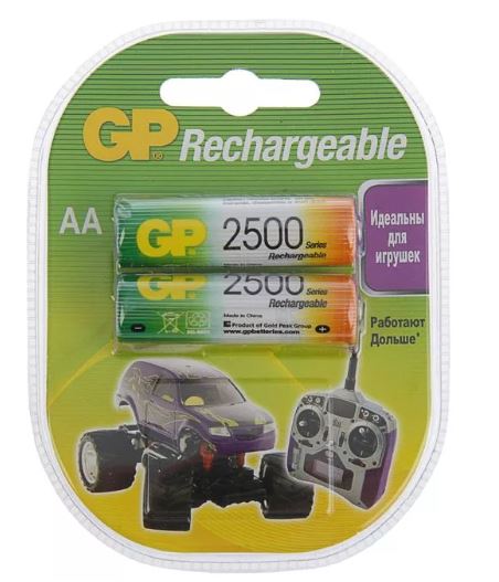 Аккумулятор GP AA, HR6 (2500 mAh) MN1500, А316 2BL (2) (24) (384)