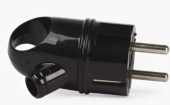 Вилка с/з SMART BUY 16A 250B (АБС-пластик, угловая с ушком) SBE-16-P03