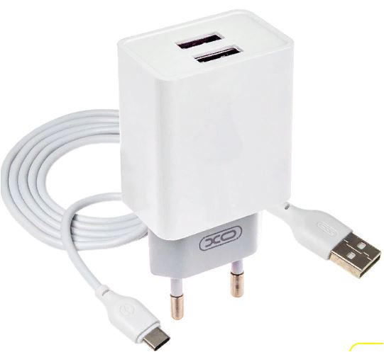 СЗУ XO L65 2 USB 2.4A  TYPE-C белый