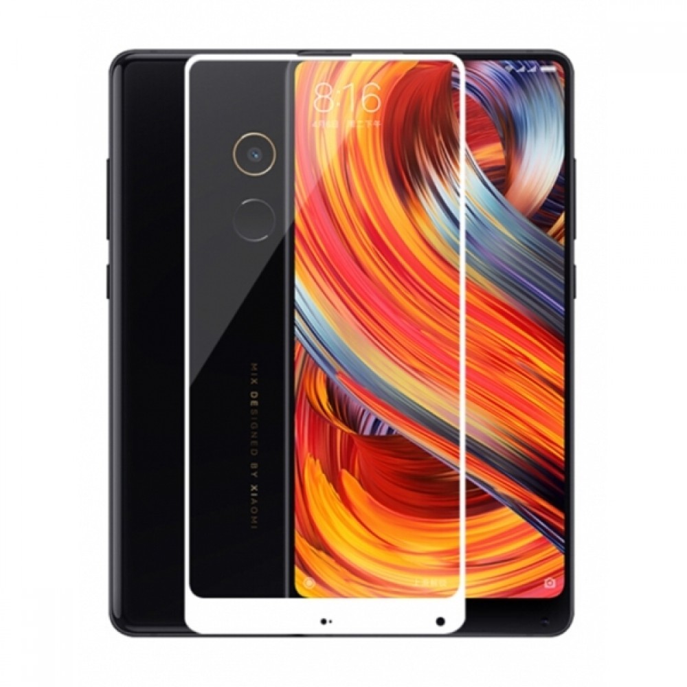 Защитное стекло для Xiaomi MI MIX 2S белый техпак  5D