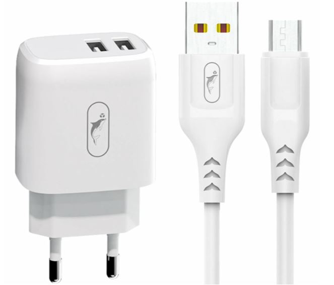 СЗУ SKY DOLPHIN SC22EB KIT  2USB 2,4A TYPE-C 1м белый