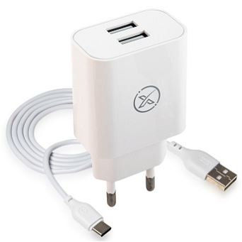 СЗУ XO NL-001 2 USB 2.4A Lighting  белый