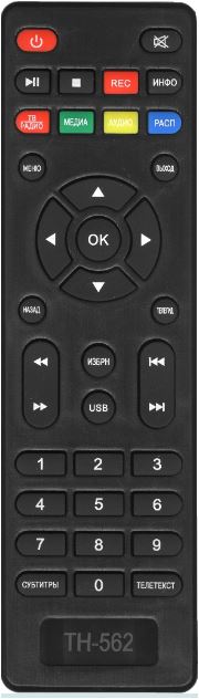 Пульт для приставок BARTON TH-562 54.03.0148R-L  (от dvb-t2 ресивера ТРИКОЛОР)