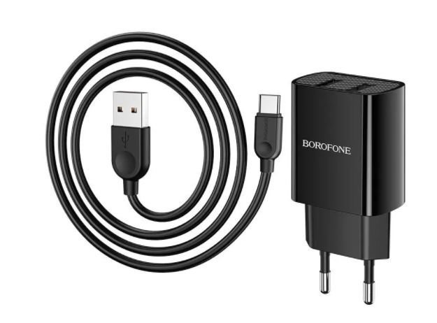 СЗУ BOROFONE BA53A  2 USB 2.1A TYPE-C черный