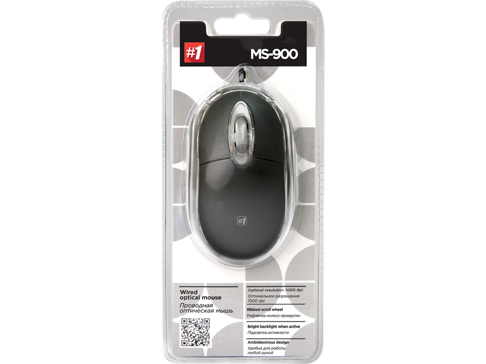 Мышь DEFENDER MS-900 черная 3 кнопки USB 2.0