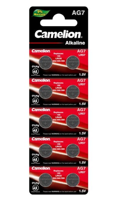 CAMELION AG7, G7, 195, 395, 399, LR57, LR925, 927, SR927W/S (10) (100) 26