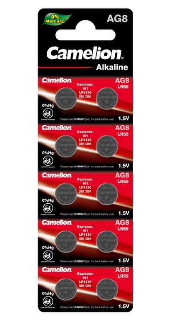 CAMELION AG8, G8, 191, 391, 381, LR55, LR1120W, SR1120 (10) (100)