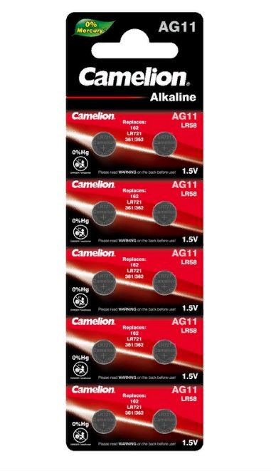 CAMELION AG11, G11, 162, 361, 362, LR58, LR721, SR721SW (10) (100) 26