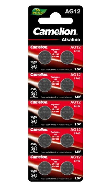 CAMELION AG12, G12, 186, 386, LR43, SR43W (10) (100) 26-27