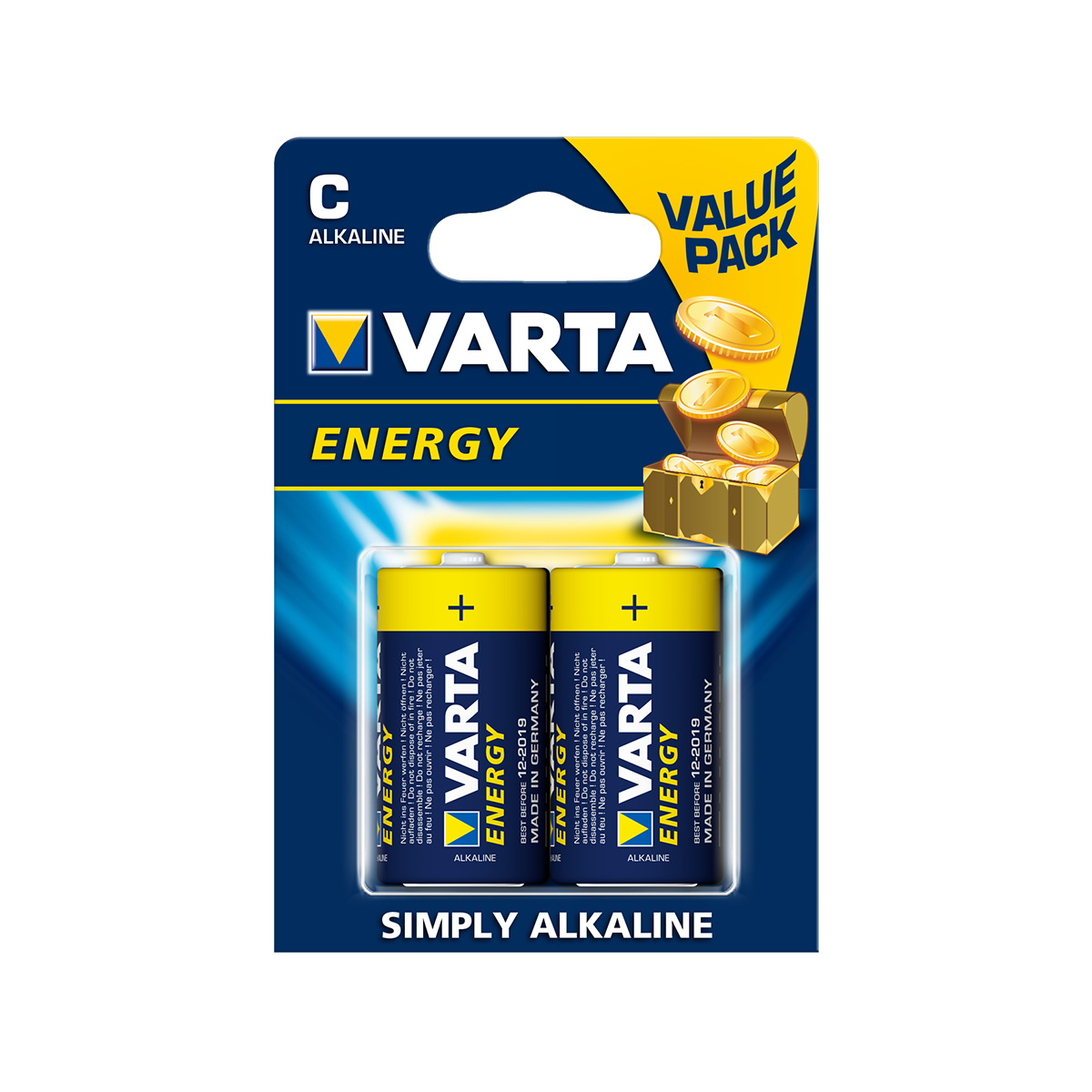 VARTA LR14 ENERGY ALKALINE , MN1400, A343, E93, C 2BL (2) (20) 26