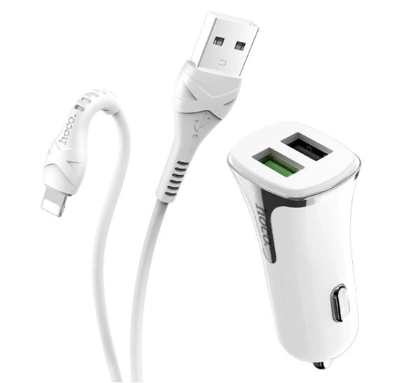 АЗУ HOCO Z31  2USB  3.0A QC3.0 Lighting быстрая зарядка