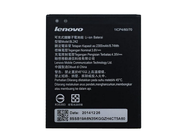 АКБ LENOVO BL242 (A2020 A3580 A6000 A6020) k3 k 3 k30-T 2300 mah"MI-POWER"
