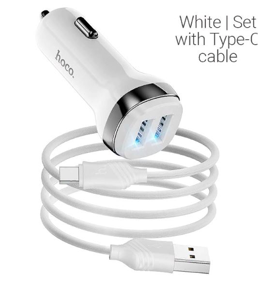 АЗУ HOCO Z40  2USB  2.4A  TYPE-C белый