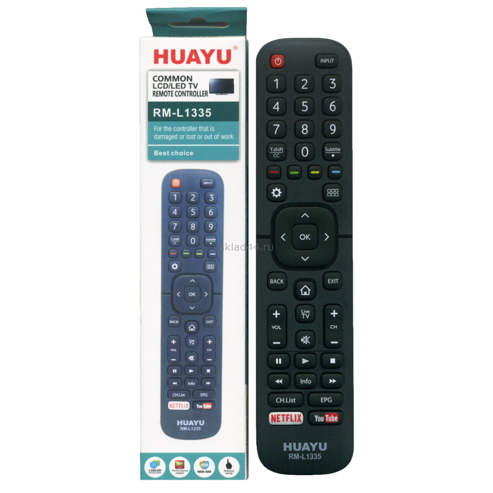 Пульт для телевизора HUAYU RM-L1335 PLUS HISENSE, DEXP, DNS [HRM1692]