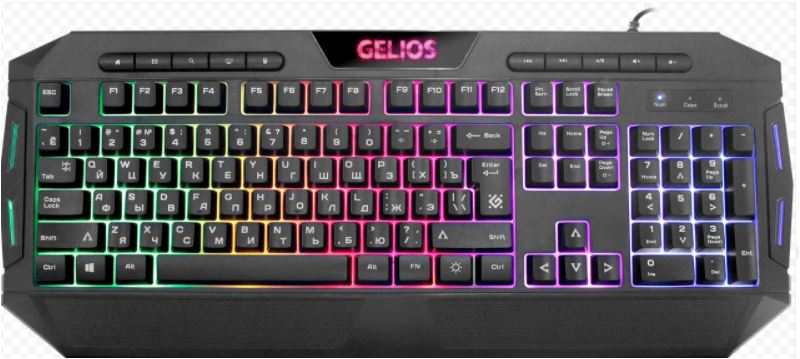 Клавиатура игровая DEFENDER GK-174DL GELIOS RGB  черная с подсветкой USB
