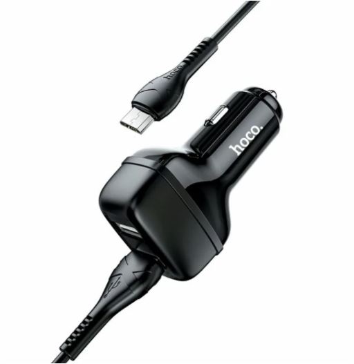 АЗУ HOCO Z36 2 USB  2.4A  mico USB черн/бел