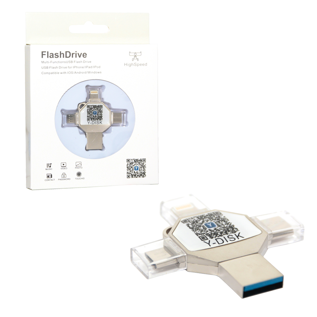 Флеш-накопитель Y-DISK 32GB USB+microUSB+TYPE-C+Lightning Y-30 169176