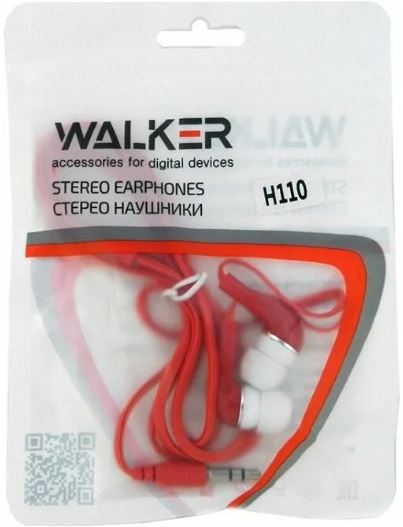 Наушники WALKER H110 гарнитура канального типа красный