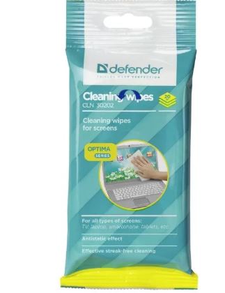 Салфетки Defender 30200 влажные для экранов в мягкой упаковке