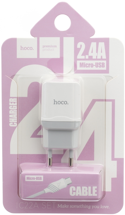 СЗУ Hoco C22  2,4А USB (Lightning)