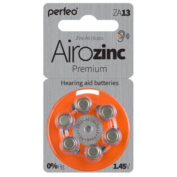 PERFEO ZA13 6BL 1.45V (PR48,AC13,DA13) для слуховых аппаратов 26