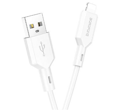 Кабель BOROFONE BX70  USB -iPHONE 5X 1,0м 2.4 A белый