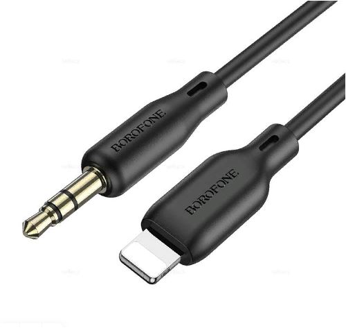 Переходник аудио BOROFONE BL18  Lighting-3.5JACK 1м силикон черный