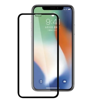 Защитное стекло для Iphone XS MAX  3D черное техпак  FUMIKO