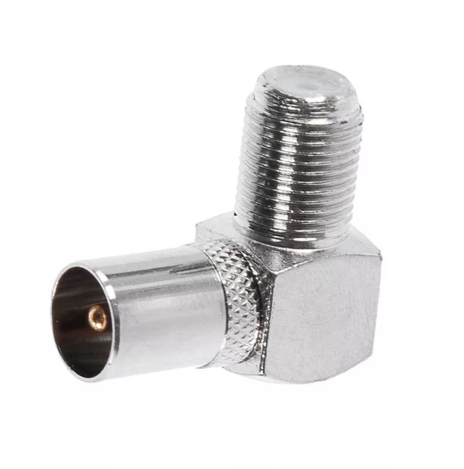 Переходник гнездо F - гнездо TV угловой TDM SQ1809-0013