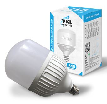 40W E27 (VHPLED-40WE27-6500)3000лМ 220v 6500K IP20 120*200 (переходник E40) VKL electric (1/20)