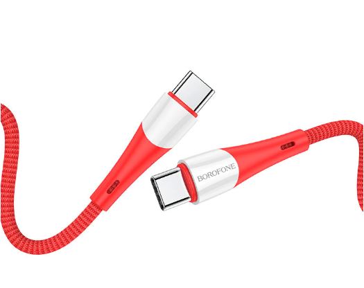 Кабель BOROFONE BX60  TYPE-C -TYPE-C 1,0м 3.0 A красный