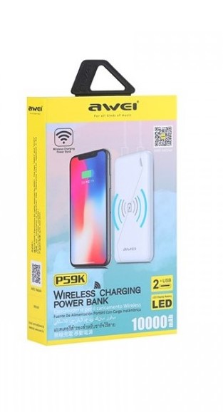 Зарядка портативная Power Bank 10000 mAh AVEI P59K Wireless Changer