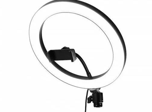 Селфи-лампа кольцевая 26см QX-260 (USB, 3 режима света, регулятор яркости. держатель, ДУ)
